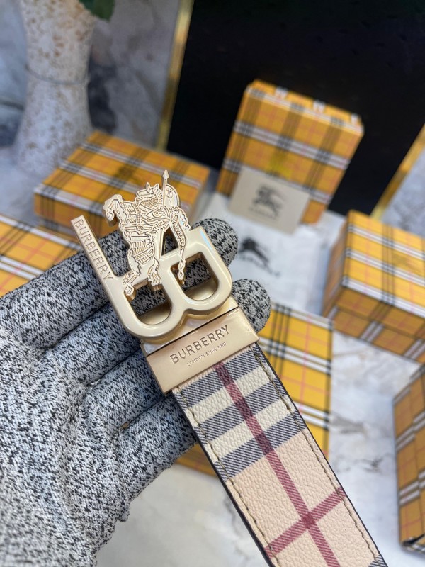 Buy Premium Golden Burberry Belts  for men's first copy - Image 2