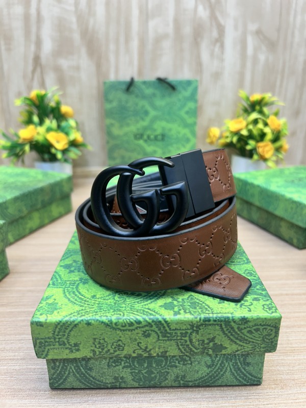 First Copy Gucci Reversible Buckle Belt Black/Brown - Image 4