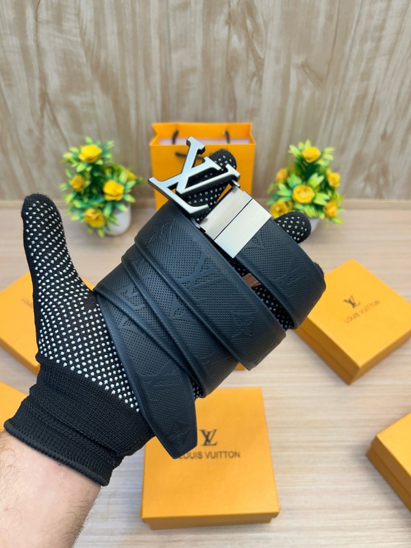 First Copy Luxury LV Reversible Buckle Belt Black