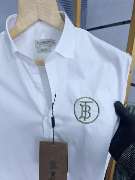 First copy Burberry white shirt side logo M451-W - Image 2