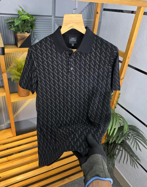 First copy Arm Ex Printed Polo T-shirt K222-BK - Image 3