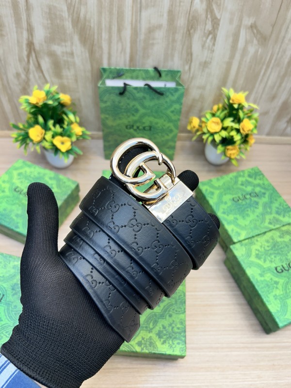 First Copy Gucci Reversible Golden Buckle Belt Black/Brown